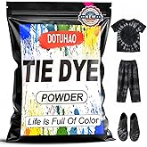 DOTUHAO Tie Dye Powder, Black Tie Dye for Clothes, Fabric Dye, Permanent &amp; Washfast Powder Tie Dyes, Creative Dyes for Clothes (Black,2 OZ)