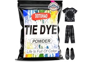 DOTUHAO Tie Dye Powder, Black Tie Dye for Clothes, Fabric Dye, Permanent & Washfast Powder Tie Dyes, Creative Dyes for Clothes (Black,2 OZ)