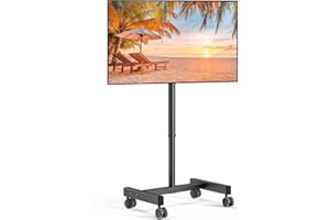 Perlegear Mobile TV Cart, Rolling TV Stand for 13-50 inch TVs with 30° Tilt Universal TV Cart for LED/LCD/OLED TV Height Adjustable Floor TV Stand Holds 44lbs Portable Monitor Stand Max VESA 200x200mm