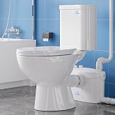 Simple Project 750W PRO Macerating Toilet Sytem for Basement with 4-Inlet | High Powerful Upflush Toilet with Attics, Dual Flush Toilets with Macerator Pump, Quiet Operation, Space Saving