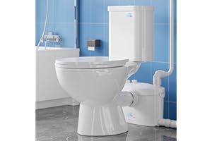 Simple Project 750W PRO Macerating Toilet System - High Powerful, Upflush Toilet for Basement with 4 Water Inlet & Attics, Dual Flush Toilets with Macerator Pump, Quiet Operation, Space Saving