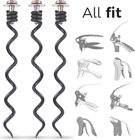 Wine Set Spiral 3 Original Corkscrew Extra Worm Pack for Replacements