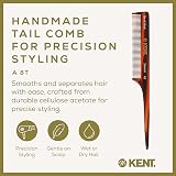 Kent Handmade 190mm Tail Comb A 8T Cellulose Acetate Fine Hair Sectioning view 2