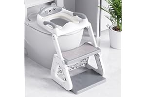 Orzbow Potty Training Seat | Toddler Toilet Seat with Step Stool | 2-in-1 Potty Training Toilet for Kids Boys Girls with Spla