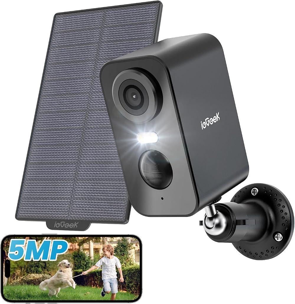 ieGeek 5MP Solar Wireless Security Camera Color Night Vision Alexa