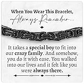 Love You This Much Daughters Boyfriend Gift | Men's 5mm Twist Steel Bracelet | 8" Adjustable + 1" Extender | Luxury Gift Box & Card