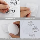 MAOQYE 6 Pcs Clear Stamping Blocks Set 15x5 to 2.5x2.5 cm Grid Grip view 5