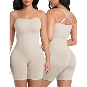 SIMIYA Shapewear Bodysuits Built in Bra, Tummy Control Strapless/strap | Full Body Shaper Seamless Going Out Tops Body Suit f