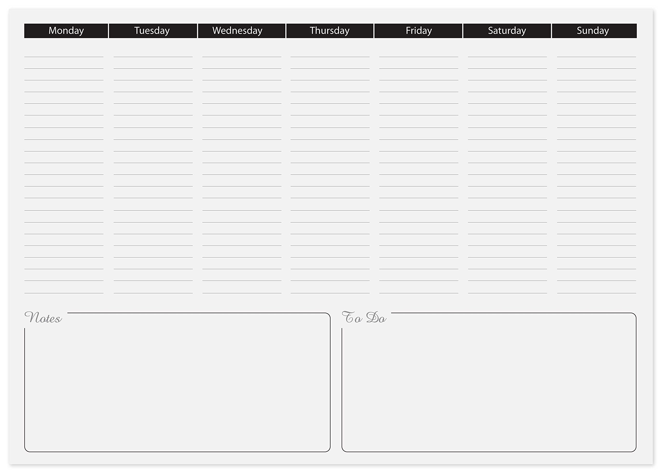 The Worcestershire Stationery Company A3 Days of The Week Vertical Desk Pad, White