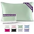 Mulberry Park 100% Silk Pillowcase - 19 Momme, Grade 6A Mulberry Silk - Deep Envelope Closure - Green/Queen (20'' x 30'')