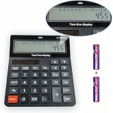 DECKLIT Battery and Solar Unique 120-Step Calculation Check 12 Digit 2 Line Extra Large Calculator Big Buttons and 5.5" LCD Display, Configurable Tax Rate Financial Calculator for Tax Calculations