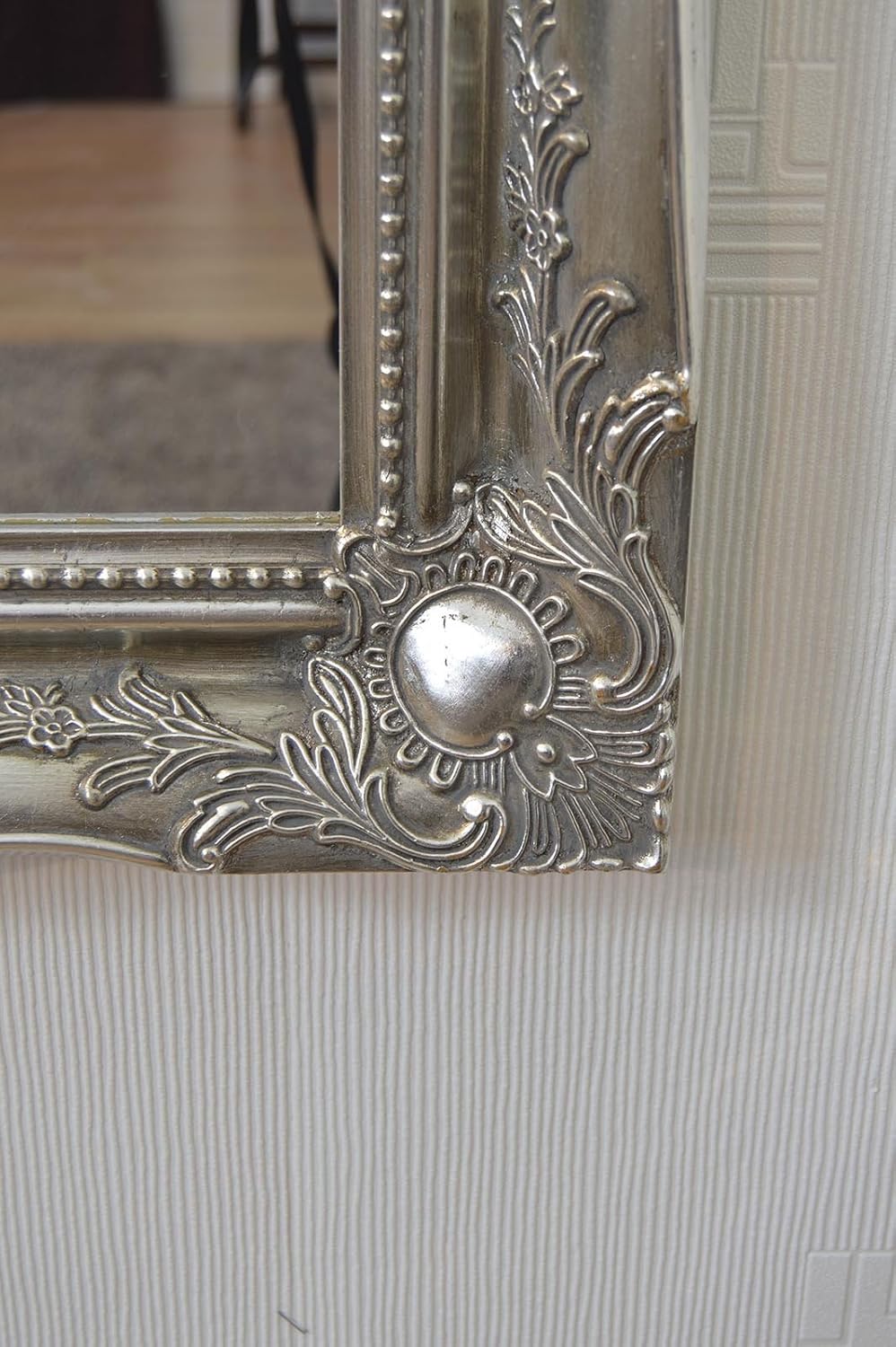 MirrorOutlet Large Silver Antique Style Ornate Dress Big Wall Mirror 5Ft6 X 1Ft6 167cm X 45cm, 167x45x5,829348760 - Image 4