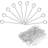 MECCANIXITY 500Pcs Silver Iron Eye Pins 18mm 21 Gauge/0.7mm Eye Pins for Jewelry Making Findings DIY Craft Necklaces Bracelets Earrings Head Pins