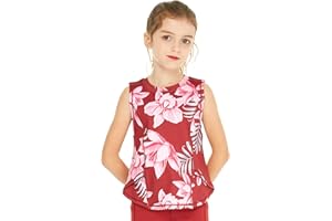 HAWAII HANGOVER Girl's Hawaiian Athletic Sportswear Tank Top in Floral Patterns