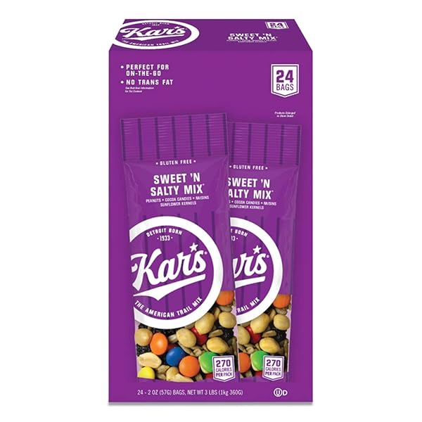 KAR’S NUTS ORIGINAL SWEET ‘N SALTY TRAIL MIX, 2 OZ INDIVIDUAL PACKS – BULK PACK OF 24, GLUTEN-FREE SNACKS