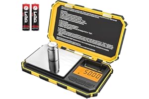 (Upgradaed) Digital Mini Scale, 200g /0.01g Pocket Scale, 50g calibration weight, Electronic Smart Scale, 6 Units, LCD Backli
