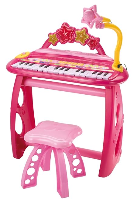 title=Bontempi MK 3471/R- Tastiera Elettronica a 31 Tasti con Microfono, Gambe e