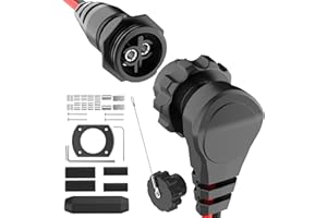 MOESTOONT 1865120 MKR-28 Trolling Motor Plug and Receptacle Compatible With Minn Kota Freshwater and Saltwater Trolling Motors 12V/24V/36V/48V Male Female Trolling Motor Connector Watertight Quick Connect