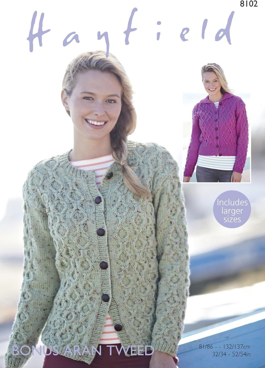 Sirdar 8102 Knitting Pattern Womens Cardigans in Hayfield Bonus Aran