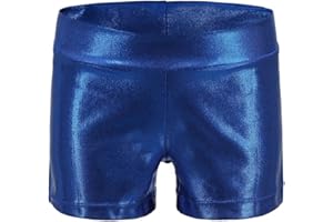 DTONE Girls Dance Short Gymnastics Athletic Shorts Sparkle Glitter Tumbling Bottoms