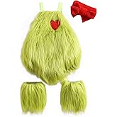 RWYBEIW Christmas Baby Girl Outfit Infant Furry Sleeveless Romper Headband Leg Warmer Green Monster Xmas Cosplay Costume