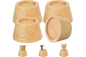 FASONLA Bed Risers (Set of 4) Furniture Risers Lifts Height 2", Oak Solid Wooden Risers for Bed, Furniture Risers with Non-Slip Recessed Hole (Monolithic Wood, 4pcs-2" Hight-Natural)