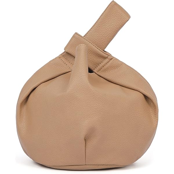 Pettata Women's Wrist Knot Tote Bag Small Soft Leather Wristlet