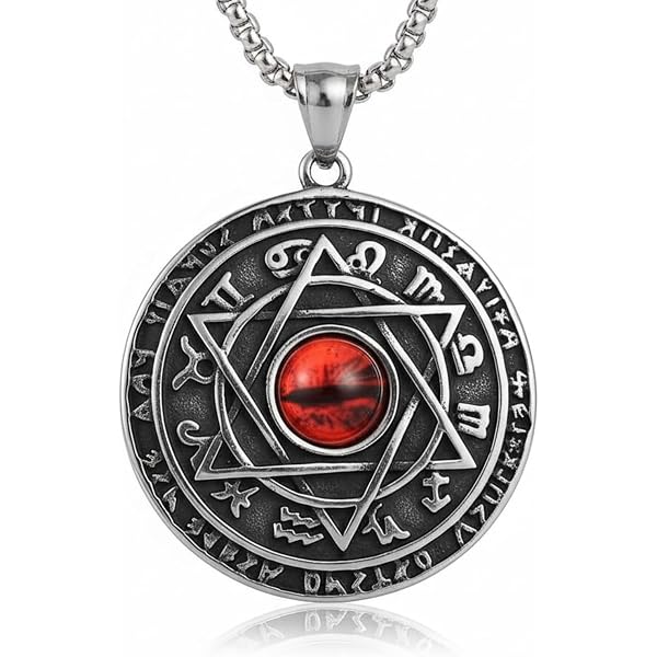Ciondolo sigillo Asmoday, sigillo Goetia in acciaio inossidabile, amuleto occulto n. 104.32 - Italia