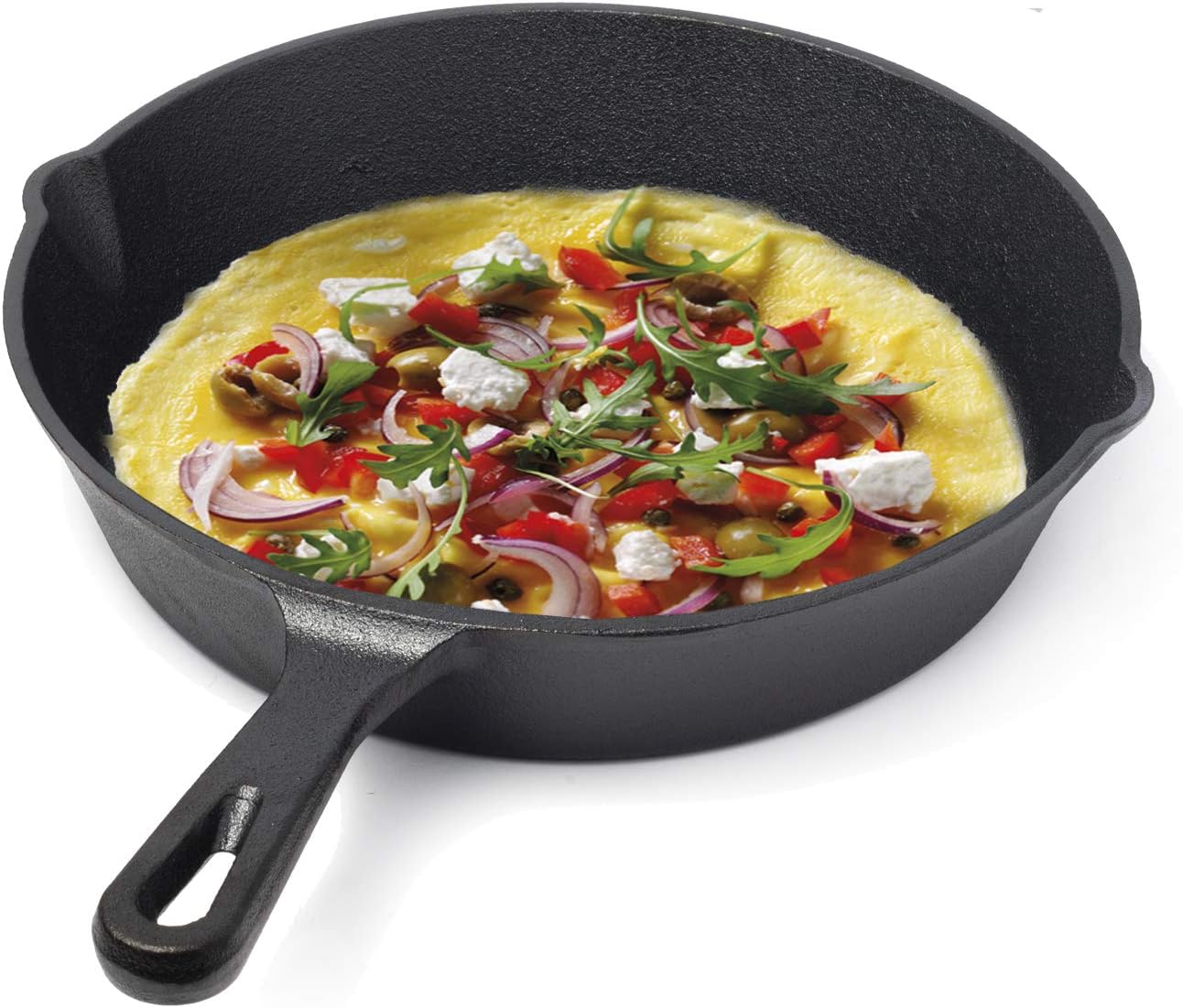 nuovva Pre-Seasoned Cast Iron Skillet Frying Pan Oven Safe Cookware for Indoor & Outdoor Use - Grill, StoveTop, Black (10inch - 25cm) - Image 4