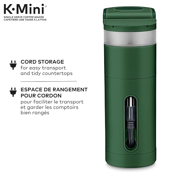 KEURIG K-MINI SINGLE SERVE K-CUP POD COFFEE MAKER, FEATURING AN ULTRA-SLEEK DESIGN, EVERGREEN