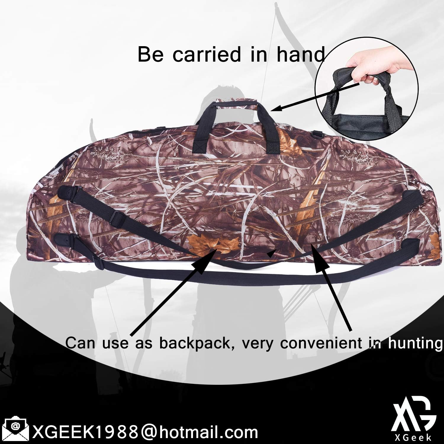 XGeek Soft Bow Case Compound Bow Bag with Protective Padding and Backpack Straps Takedown Recurve Soft Bow Carry Bag for Hunting Holder Bow Accessories Arrow Tube Pocket : Sports & Outdoors
