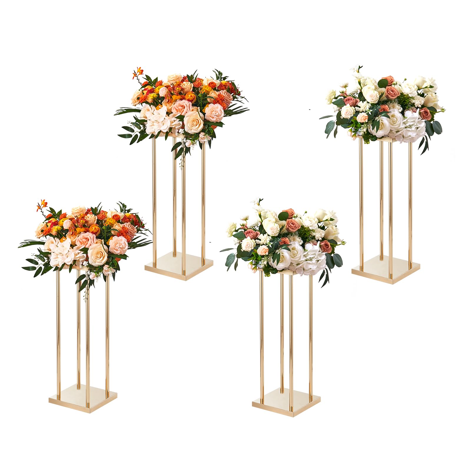 Photo 1 of ////PHOTO AND DESCRIPTION SIMILAR TO THE PRODUCT//////VEVOR 4PCS Gold Metal Column Wedding Flower Stand, 23.6inch /60cm High with Metal Laminate, Vase Geometric Centerpiece Stands, Cylindrical Floral Display Rack for Events Reception, Party Road Leads
