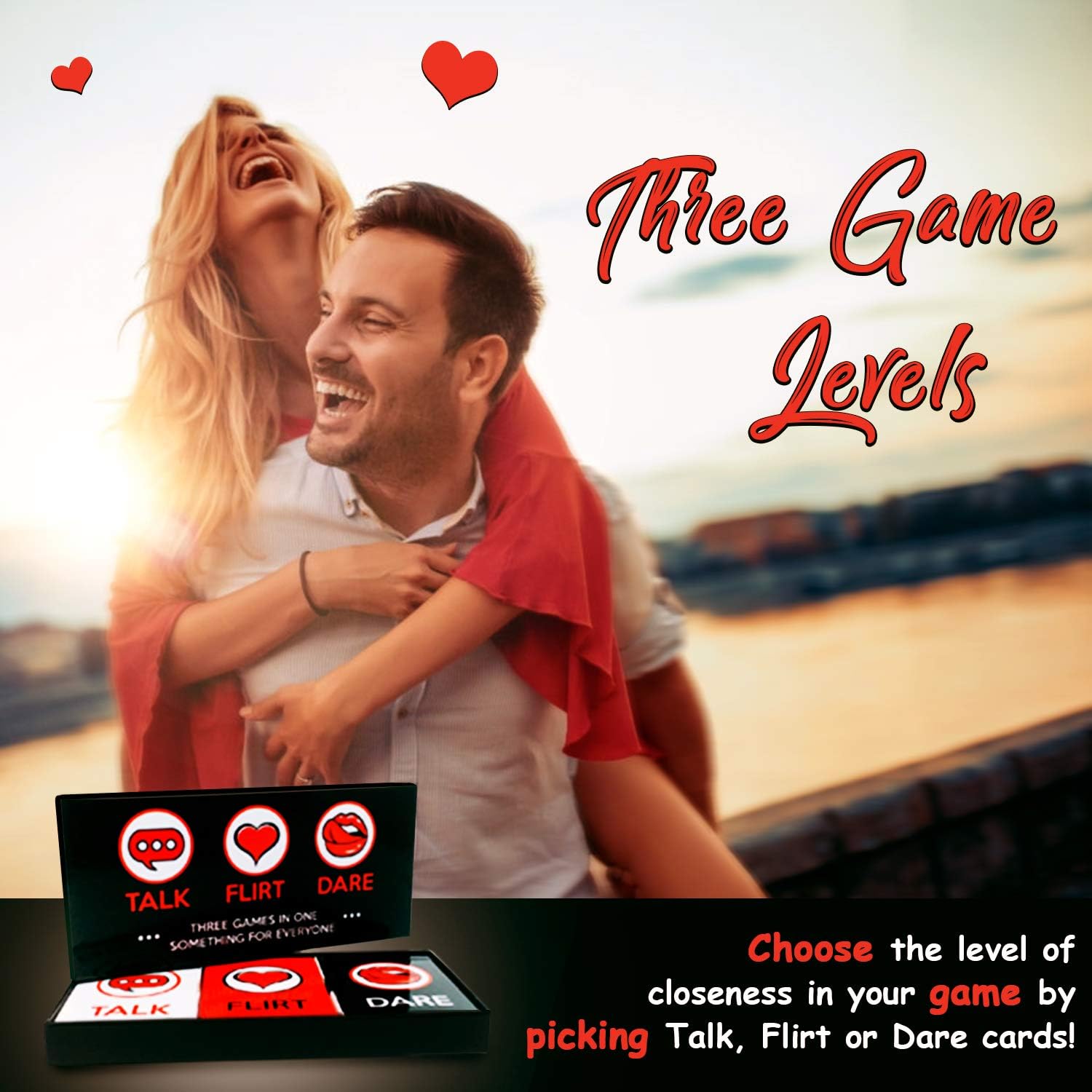 Fun and Romantic Game for Couples: Date Night Box Set with Conversation Starters, Flirty Games and Cool Dares - Choose from Talk, Flirt or Dare Cards for 3 Games in 1 - Lovely Gift!: Toys & Games