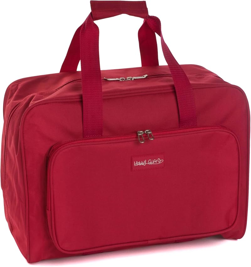 Hobby Gift Sewing Machine Bag Red Polyester Padded Carry Case 47x21x33 cm