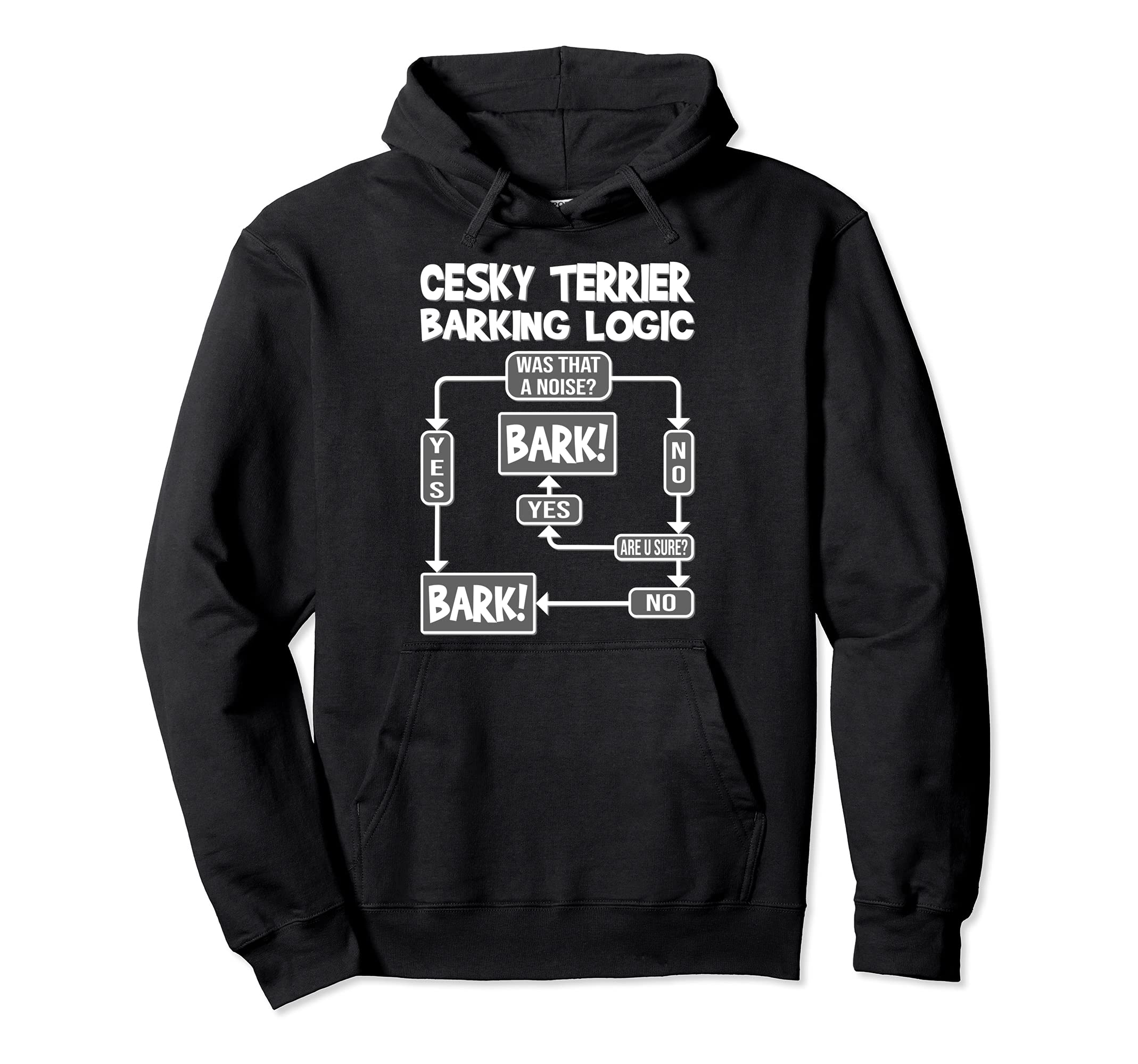 Dog Barking Logic, funny dog gift idea, Funny Cesky Terrier Pullover Hoodie