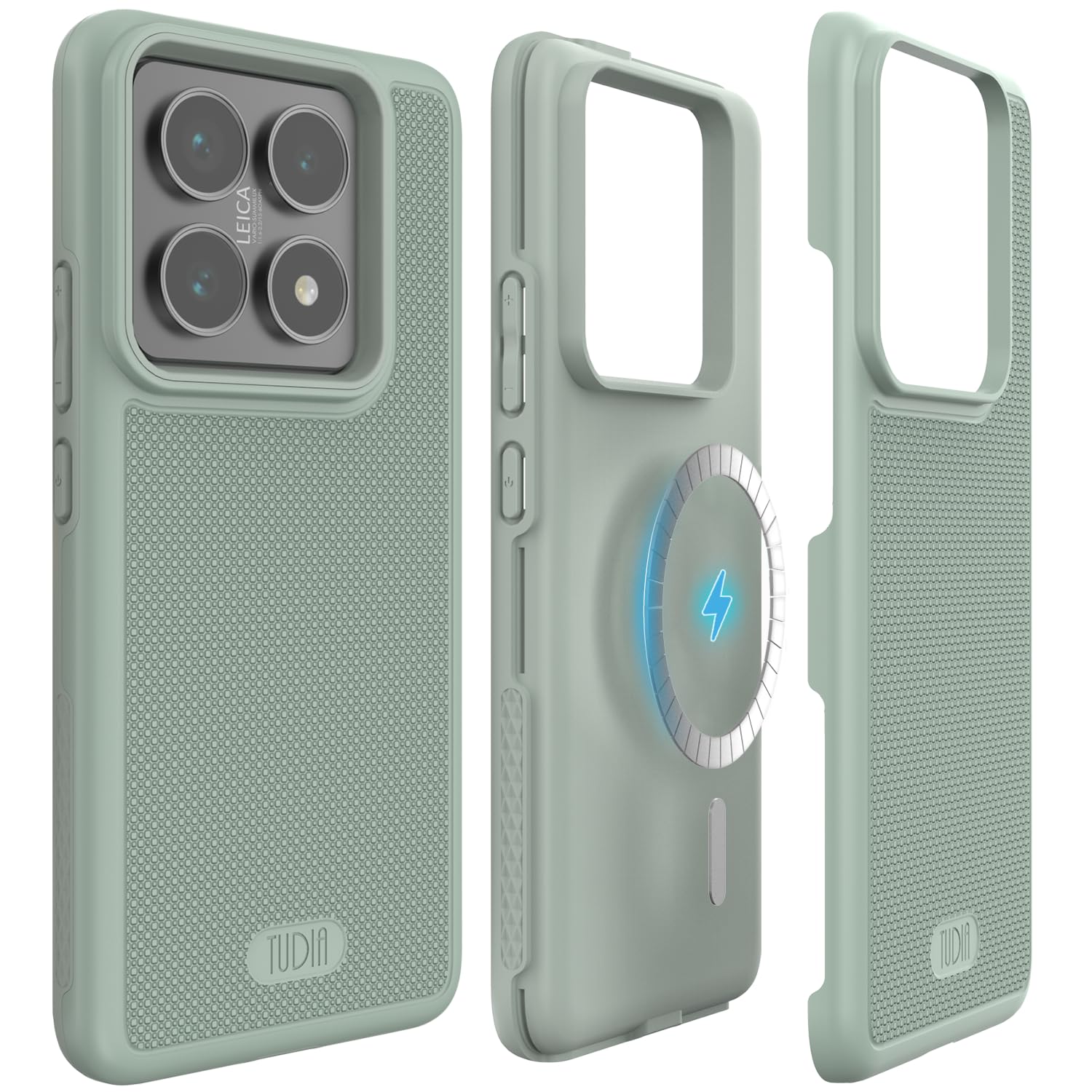 Photo 1 of TUDIA MergeGrip [Military Grade] for Xiaomi 14T Pro 5G Case (2024) - [Drop Tested] Dual Layer Shockproof Slim Heavy Duty Tough Protective Phone Cases Cover (Green Lily, Magsafe Compatible)