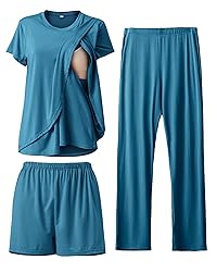 Rnxrbb 3 Piece Postpartum Nursing Pajamas Set