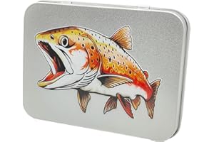 Pocket Fly Box | Double-Sided Metal Fishing Hook Box - Trout Fly Print Fishing Storage Case, Fly Fishing Accessories Bait Sto