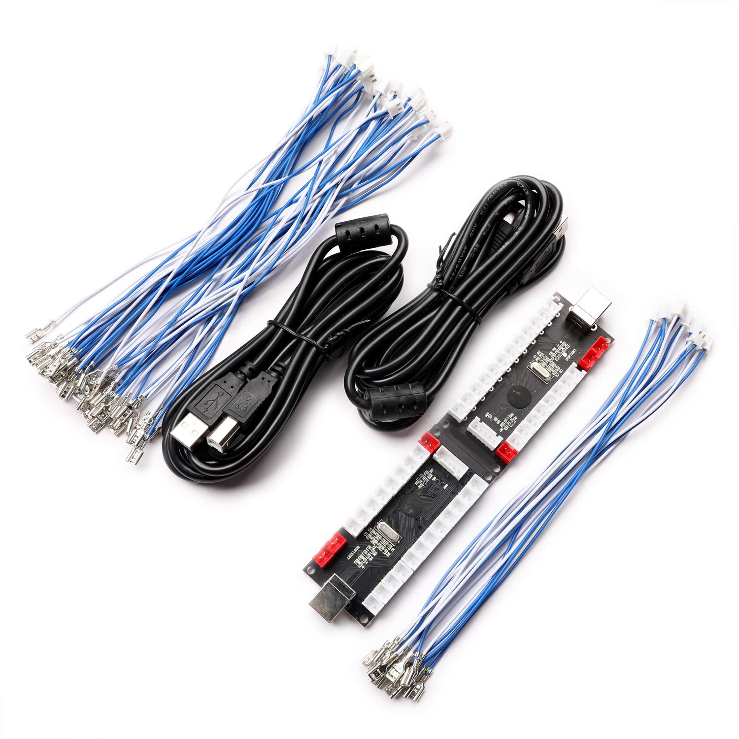 Beyee 2-Player Zero delay USB Encoder to Arcade Joystick and Arcade Buttons, USB Joystick Encoder for PC, MAME, Windows and Raspberry Pi (2Pin+4.8mm)