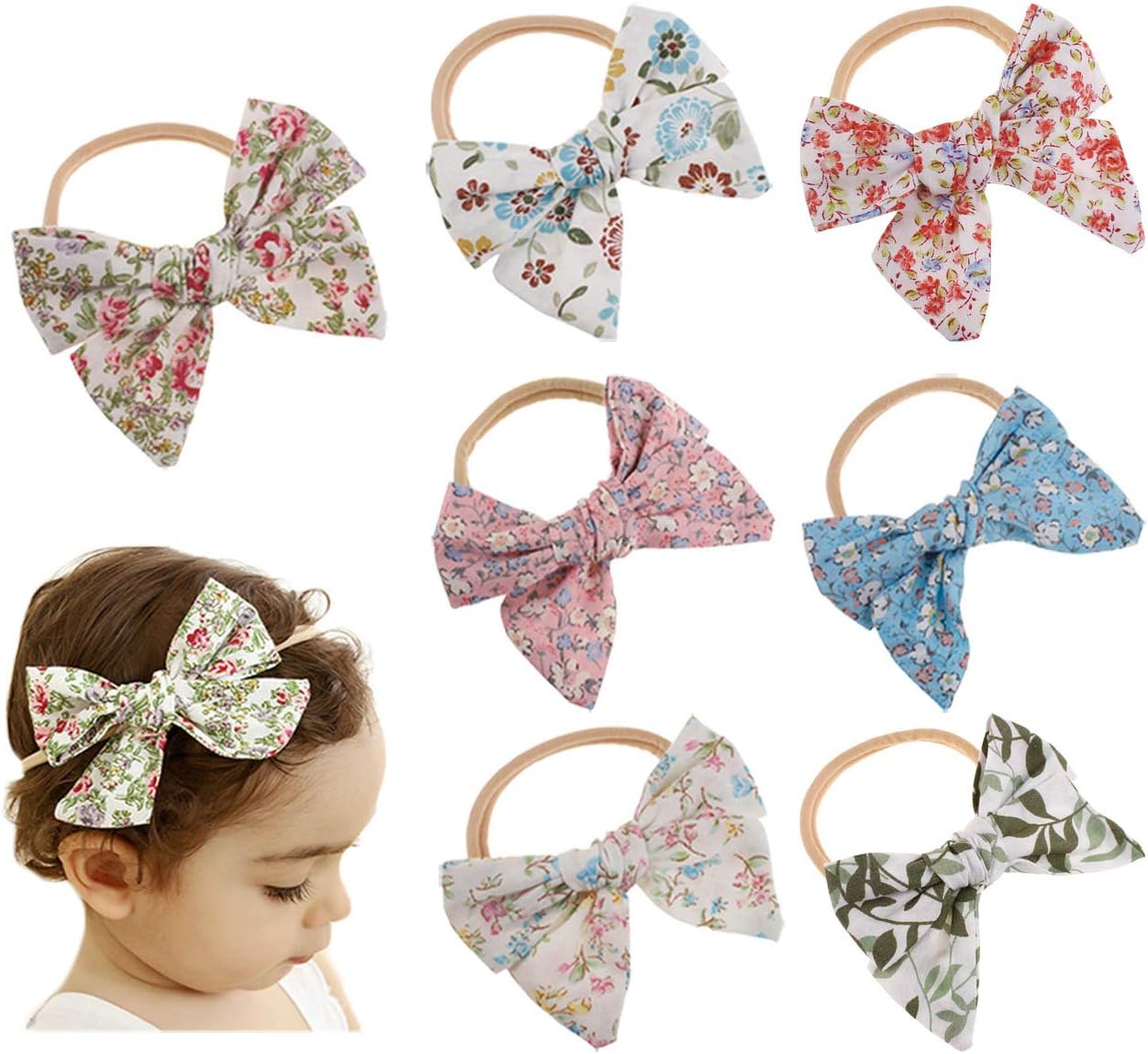 Baby Girl Nylon Headbands Newborn Infant Toddler Hairbands Children Bows Petal Flower knotted Soft Headwrap Hair Accessories