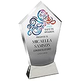 7 1/2" Personalized Glass Plaque for Awards and