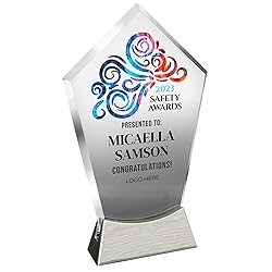 7 1/2" Personalized Glass Plaque for Awards and