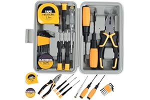 FALESOUL 15Pack Small Tool Kit General Household Hand Tool Kit with Plastic Toolbox Storage Case Great for Girls, Ladies and 