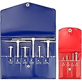 QWORK Stainless Steel Telescoping Bore Gauge Set - 1/8" to 1/2" Range and T Bore Hole Gauge Telescopic Gauge 6 Pcs 5/16" to 6"