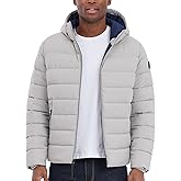 Michael Kors mens Hooded Puffer Jacket, Rain and Cold Weather Coat