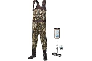 HISEA Chest Waders for Men with 200G Boots, Neoprene Waterproof Duck Hunting Wader, Insulated Bootfoot Fishing Waders