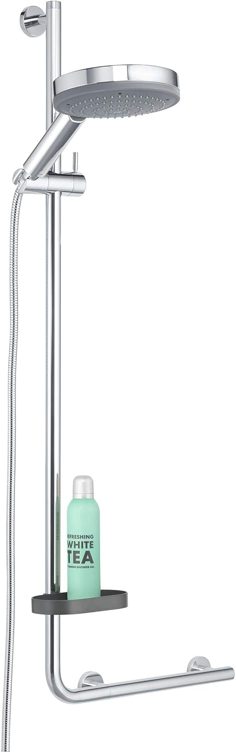 Tiger Boston Comfort & Safety Grab Shower Riser Rail, Left Version, Stainless Steel Polished, 45.3 x 114 x 7.7 cm - Image 5