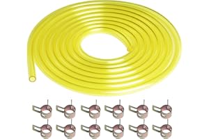 Eunice 10FT Fuel Line Hose Tube - 1/4"ID Long Fuel Line with 12Pcs Hose Clamps for Small Engines Lawn Mower String Trimmer Chainsaw Blower Common Weedeater and Other Power Tools
