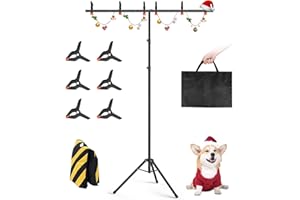 Forlogic Portable T-Shape Backdrop Stand Support Kit 8x5.3ft, Adjustable Photography Green Screen Backdrop Stand for Parties, Photography Videography Studio (8×5.3Ft)
