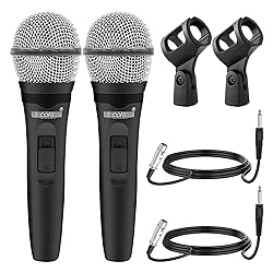 5 CORE Microphone Pair XLR Dynamic Mic Karaoke